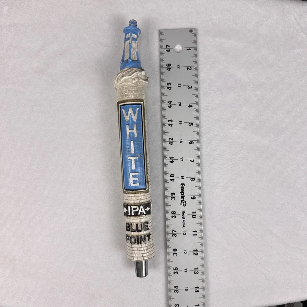 Blue Point Brewing White IPA Beer Tap Handle Lighthouse White Brick 12.5 Inch